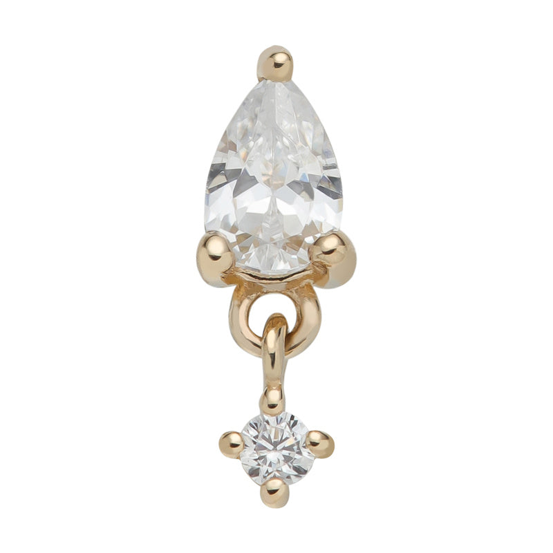 Tear or oval spark 14Kt
