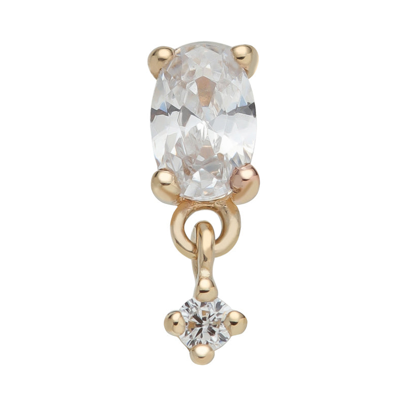 Tear or oval spark 14Kt