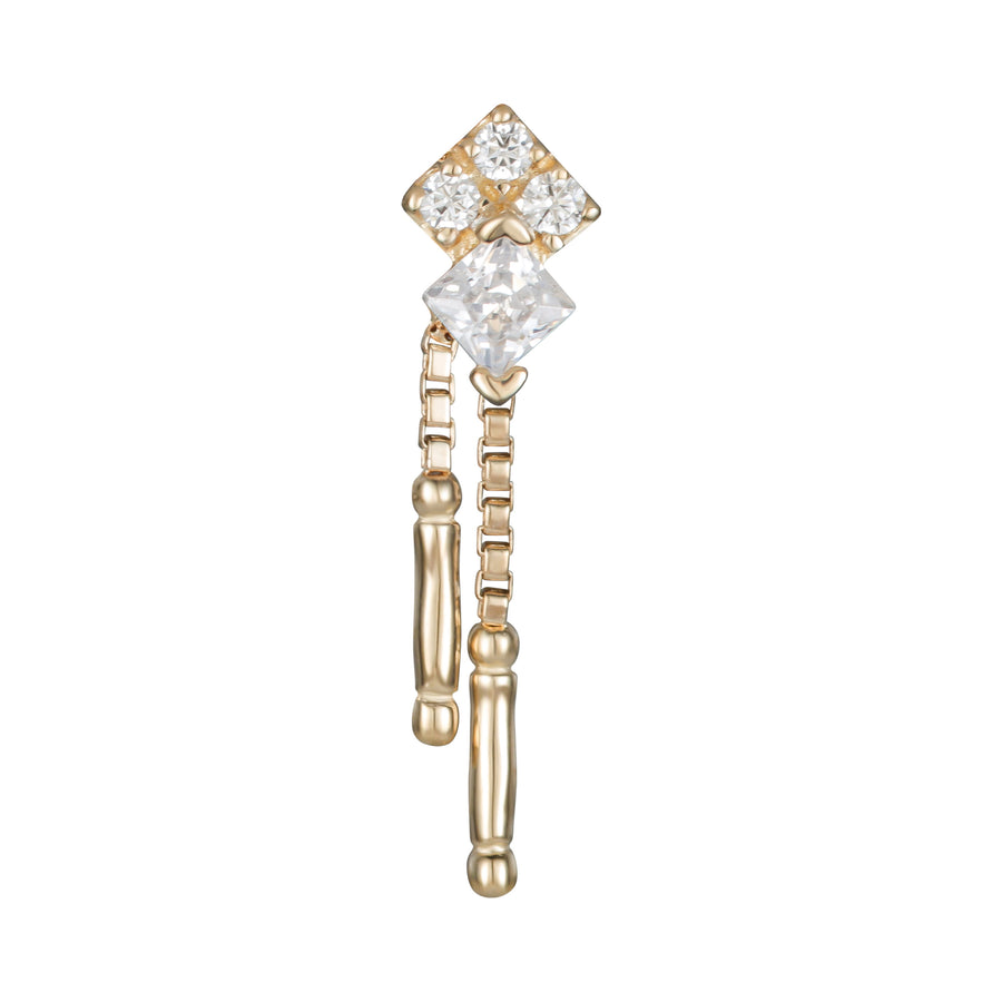 Double pendent zircon 14Kt