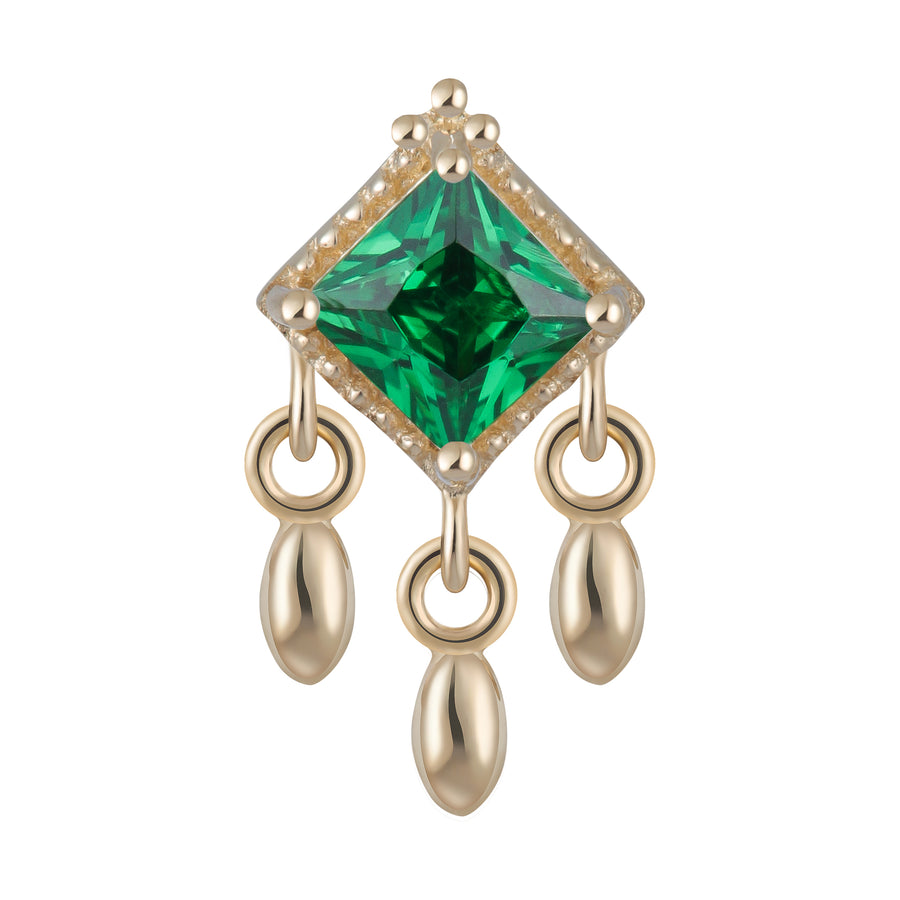 Green triple drop 14Kt & zircon