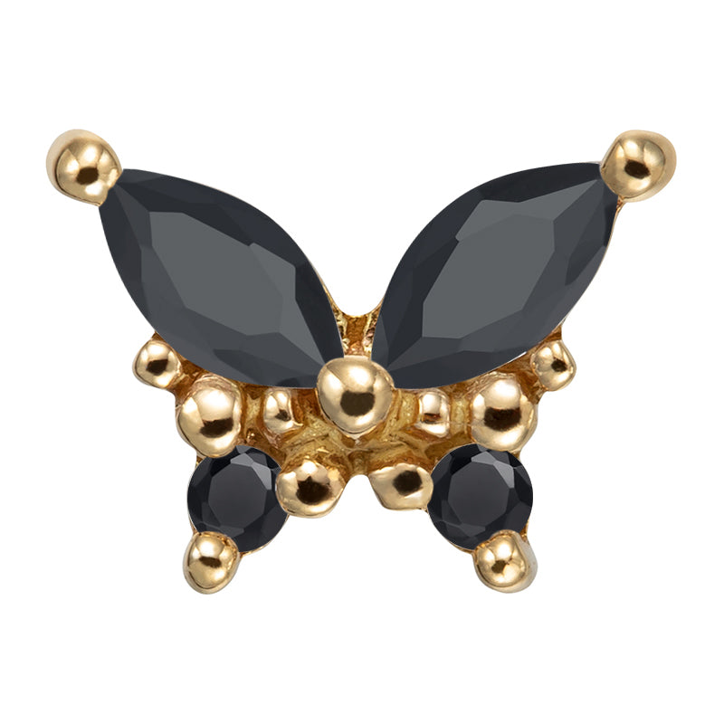 Cassandra 14kt gold & black zircons