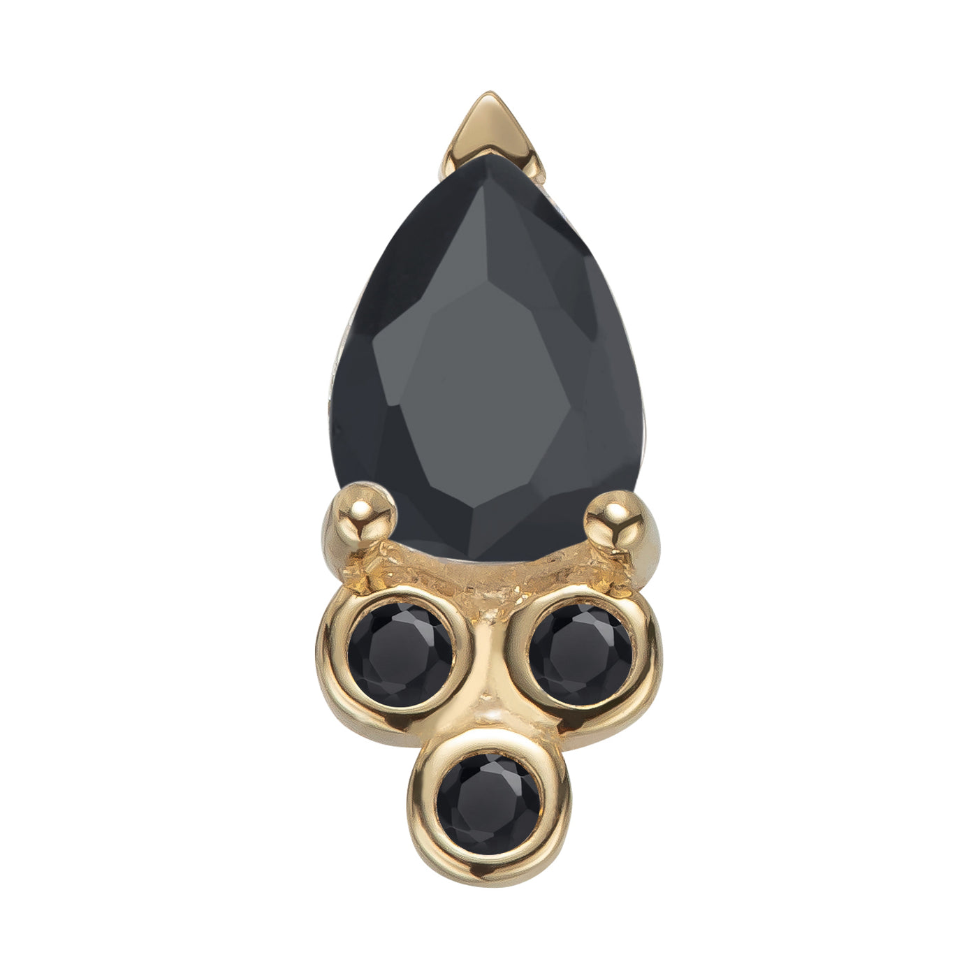 14kt gold & black zircons