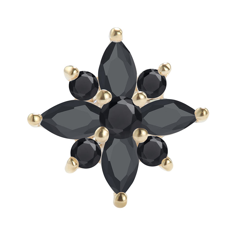Dark Forest gold 14 kt & black zircons