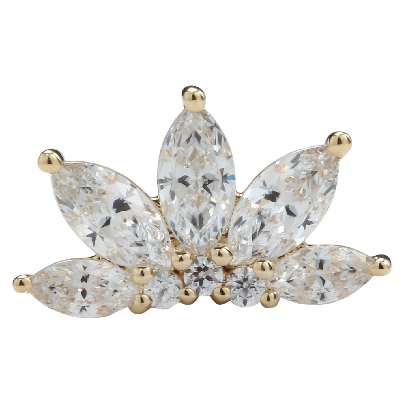 Marquise lotus 14kt and zircons