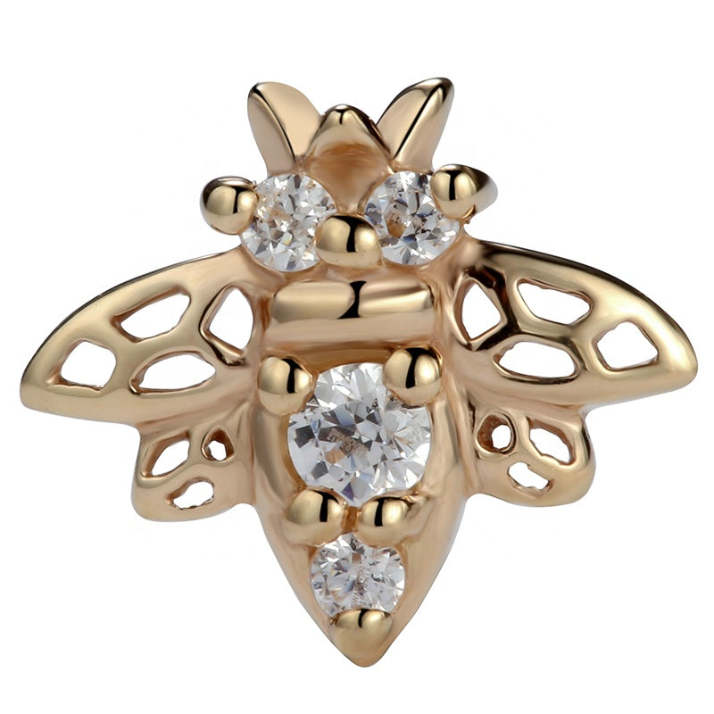 Bee with zircons 14Kt