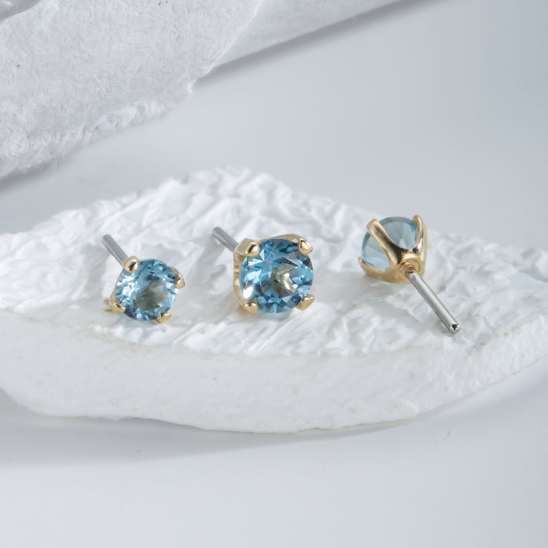 Light blue zircon 14Kt