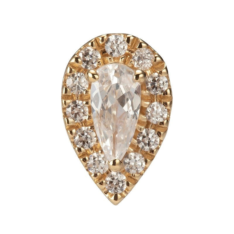 14Kt gold and zircon drop earrings