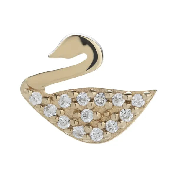 Swan gold 14kt & zircons
