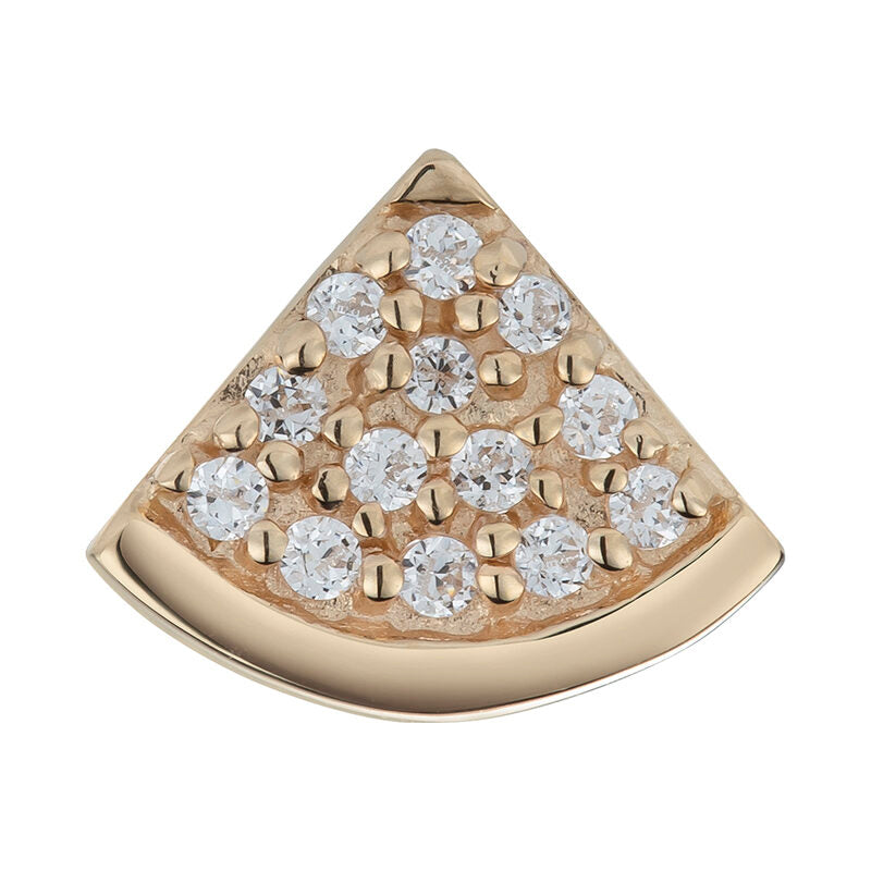 14kt Gold and Zircon Pizza Charm