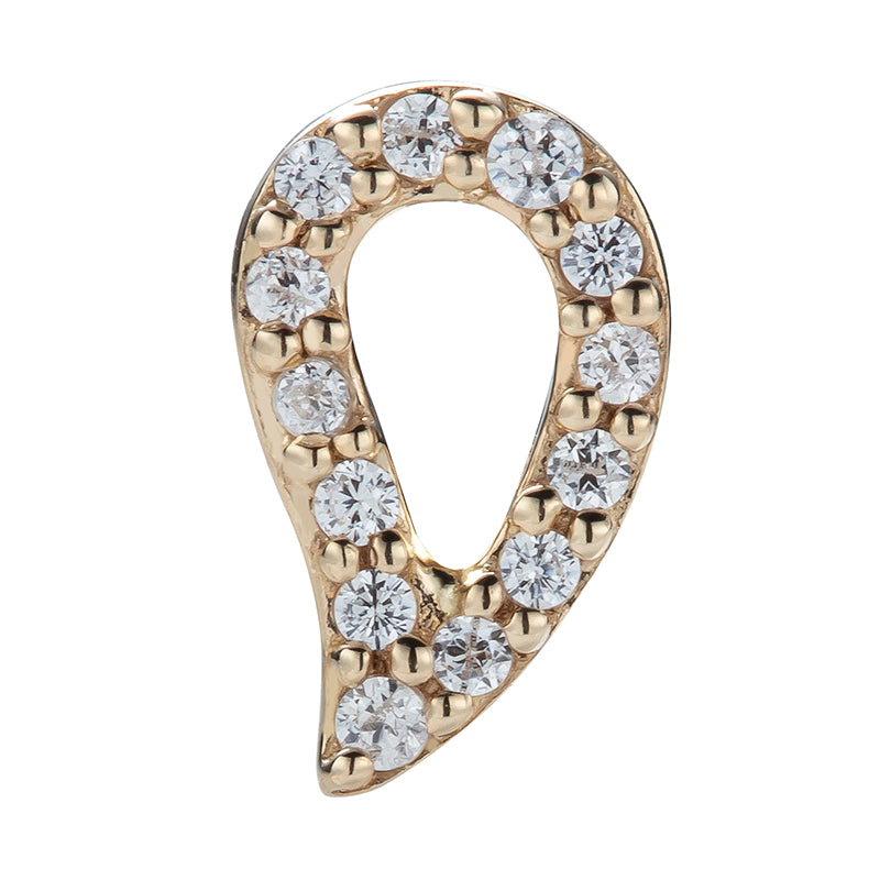 14kt gold teardrop & zircons