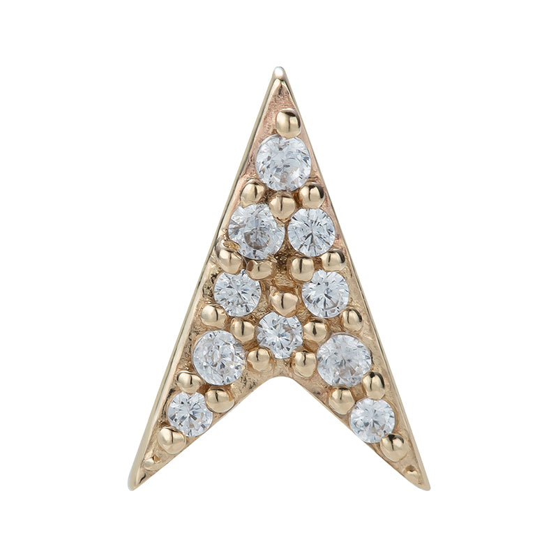 14kt gold arrow & zircons
