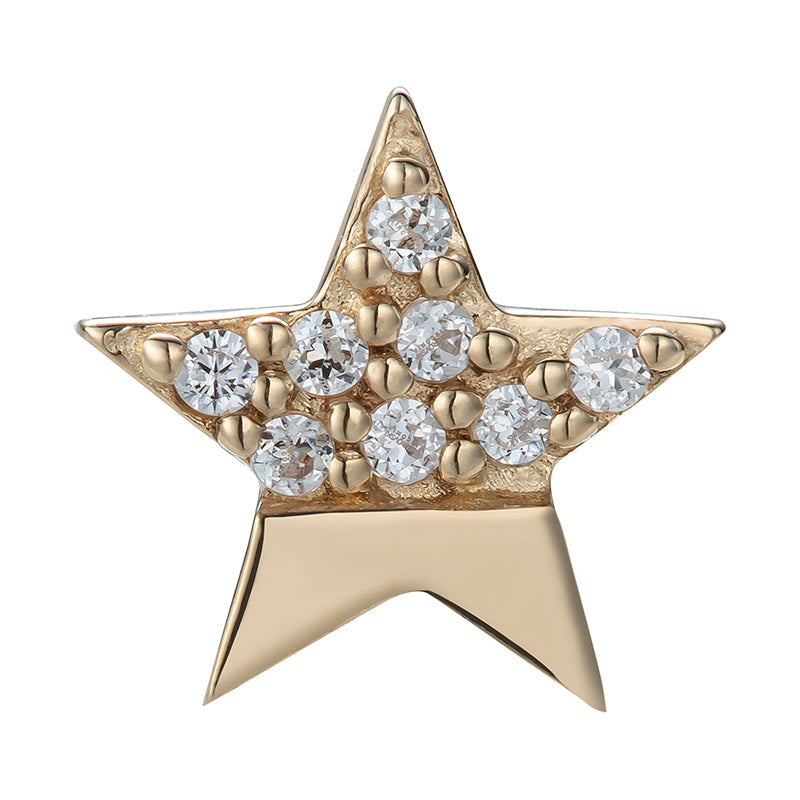 Sparkly star 14kt gold & zircons