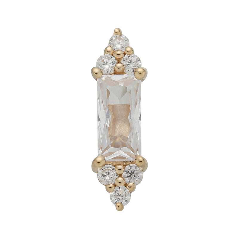 Baguette with trinity 14kt and zircons