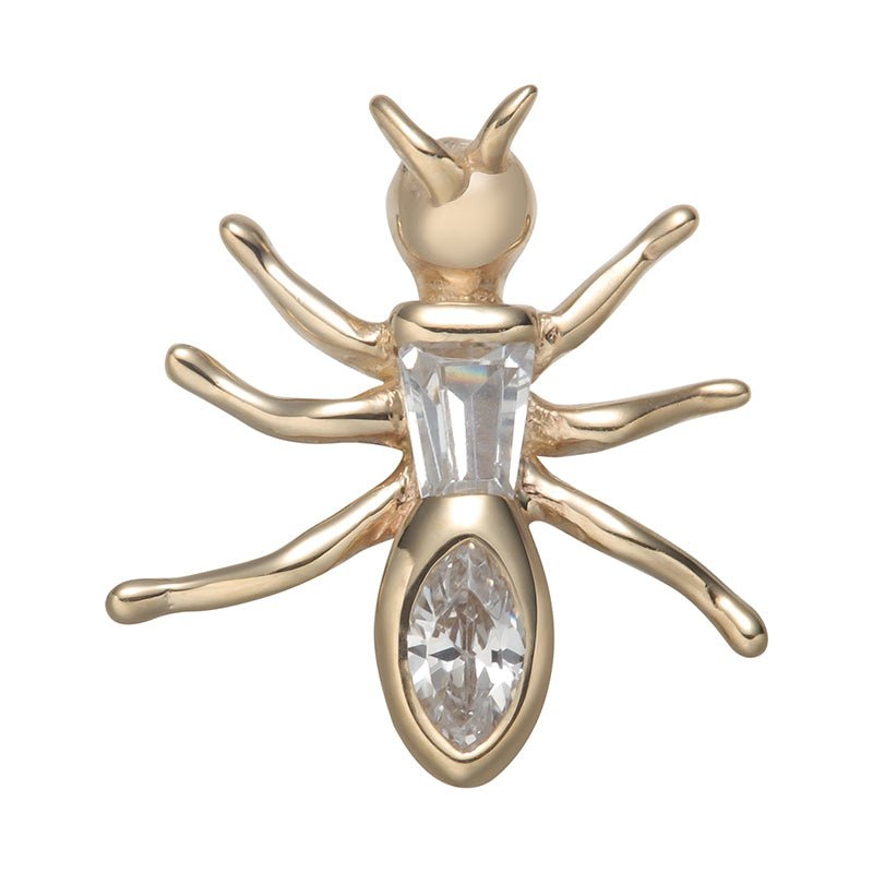 Ant gold 14kt & zircons