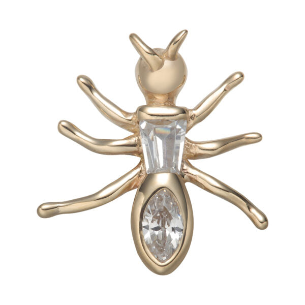Ant gold 14kt & zircons