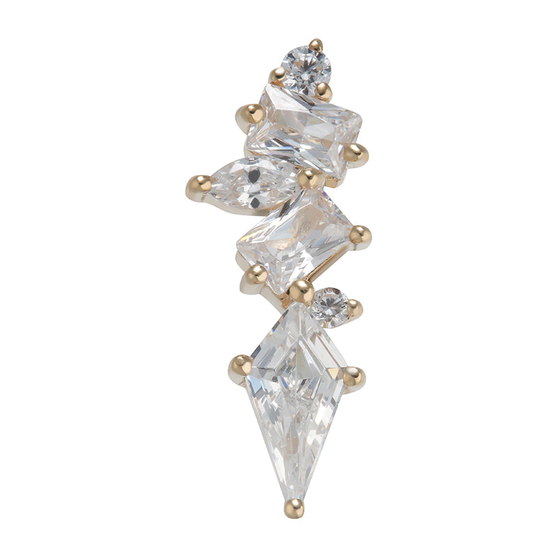 Multishape cluster 14kt and zircons