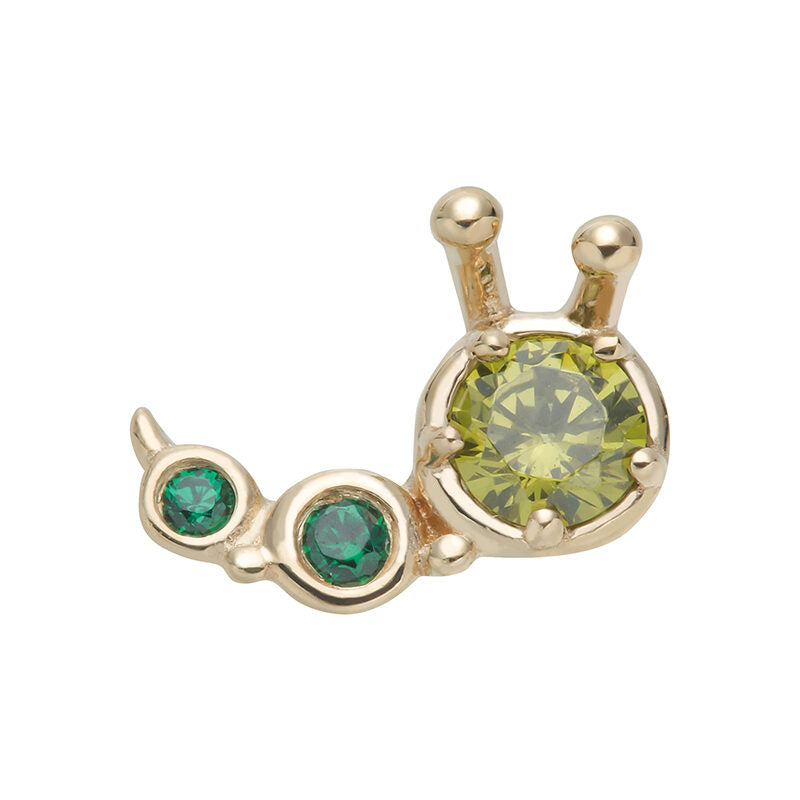 14K gold silk & green zircons