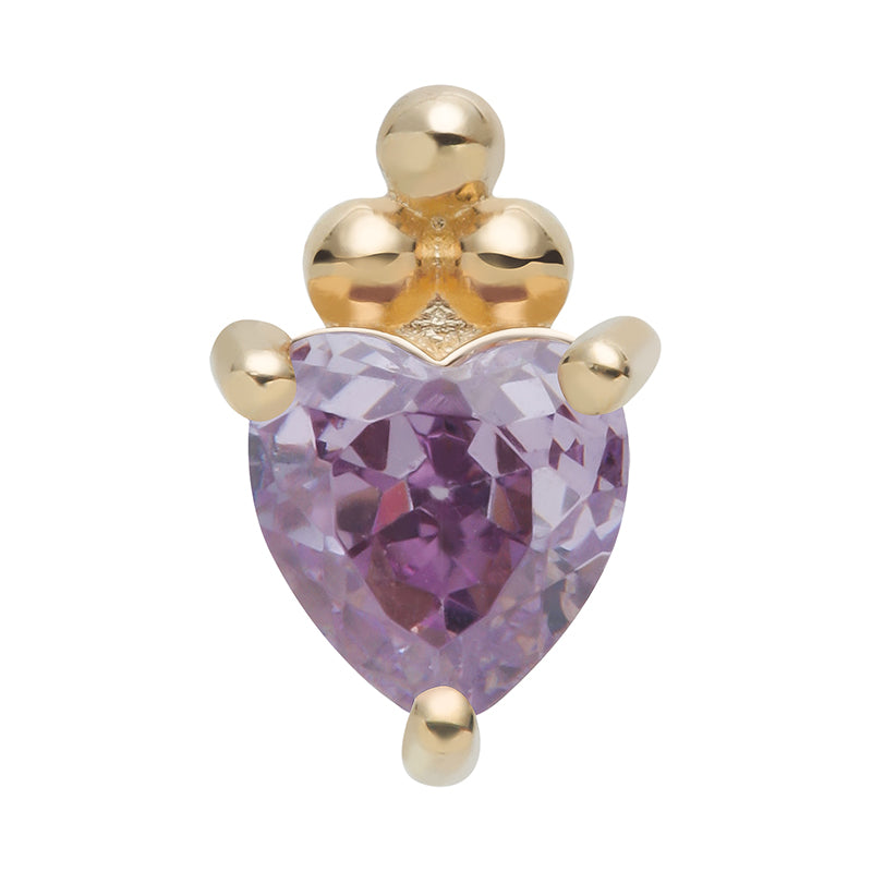 Purple heart crown 14Kt