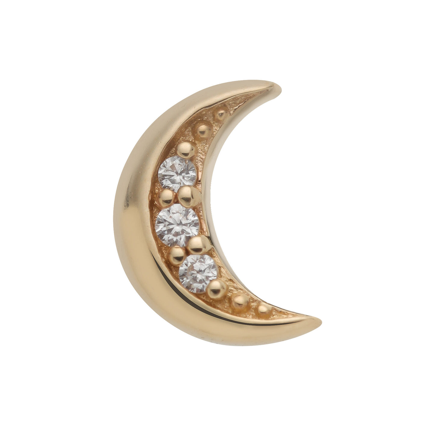 Half moon 14kt gold & cubic zirconia