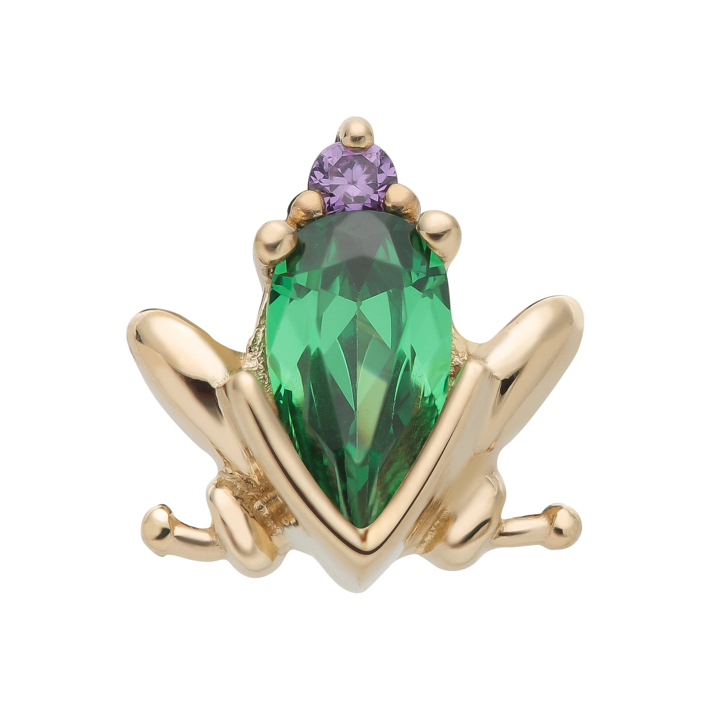 Little frog 14kt gold & zircons
