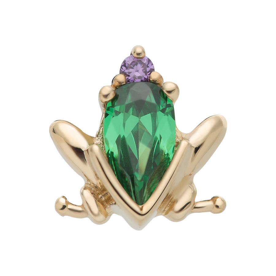 Little frog 14kt gold & zircons