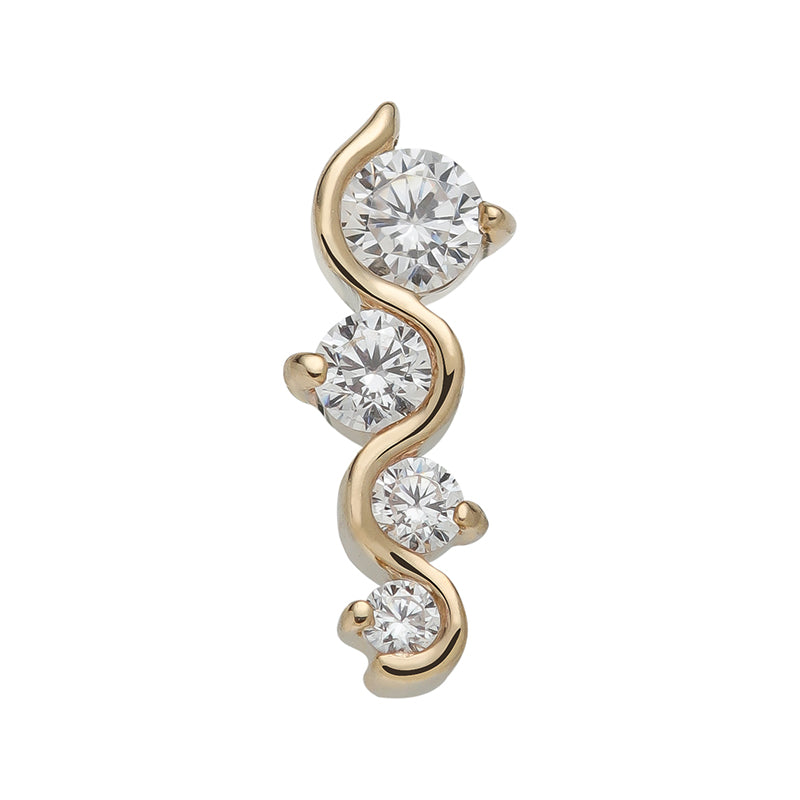 Four 14kt zirconias