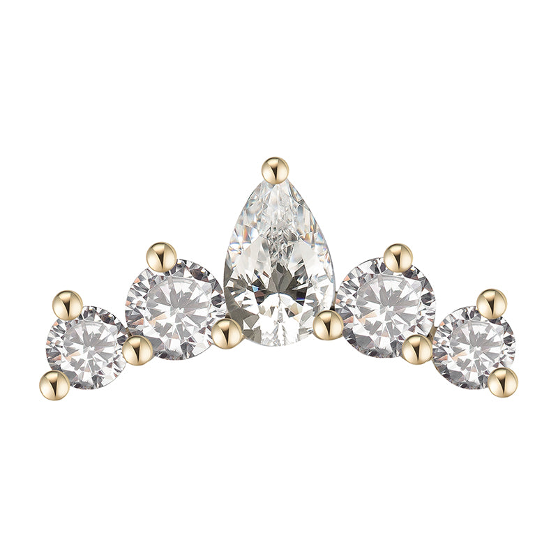 14kt crown and zircons