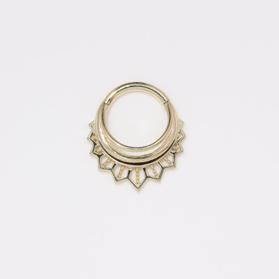 14k Half Mandala Ring