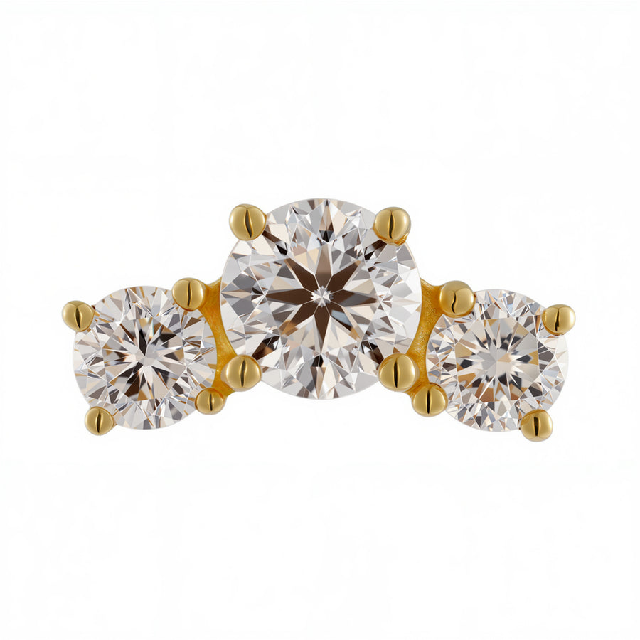 18kt gold arch & diamond