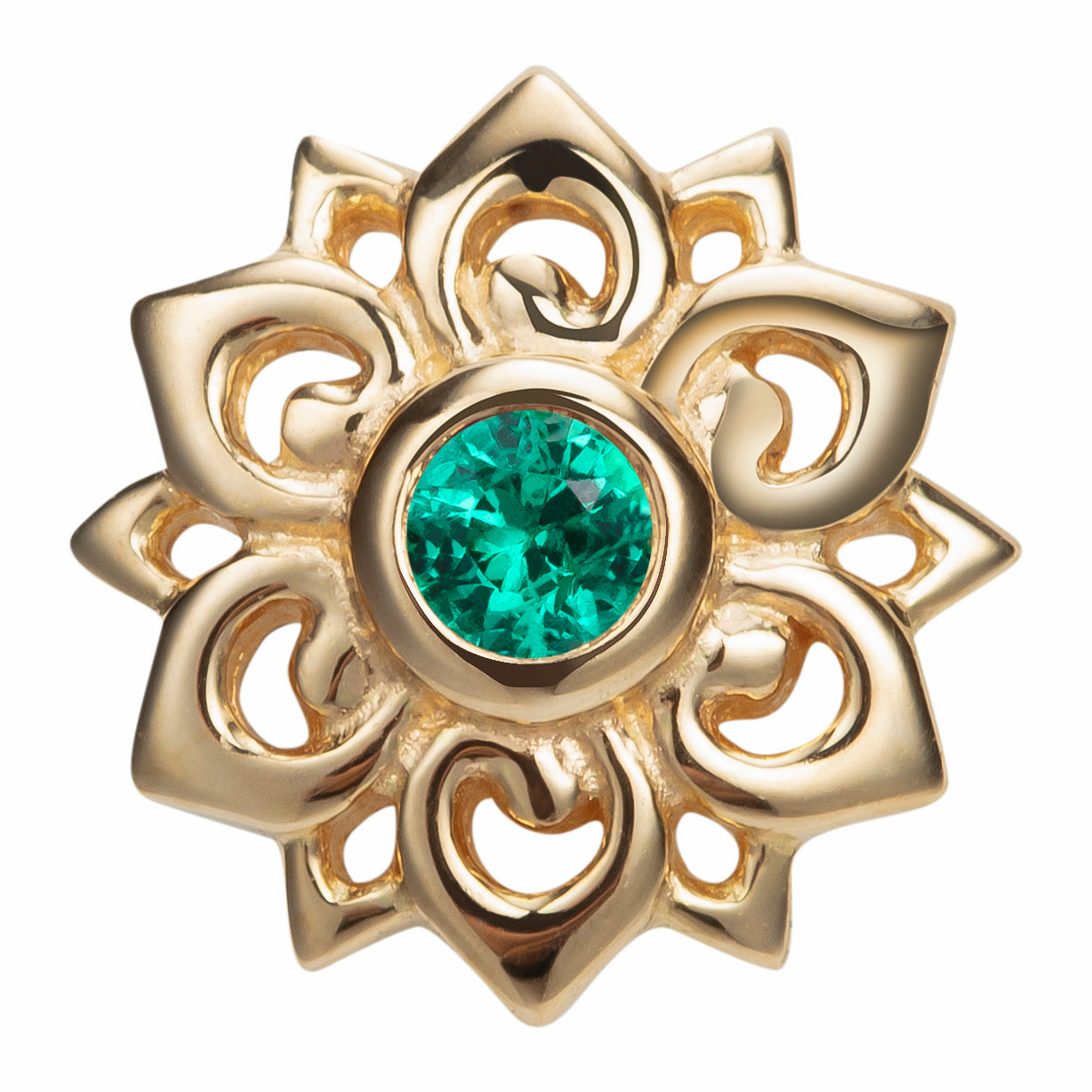 Emerald flower 18Kt