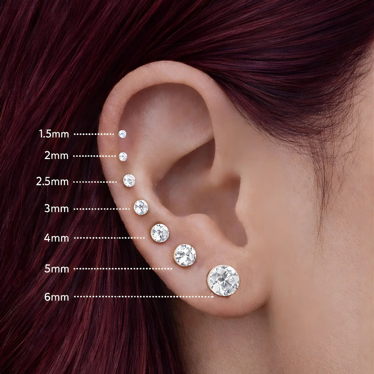 MEASUREMENTS OF OUR CUBIC ZIRCONIA AND DIAMONDS