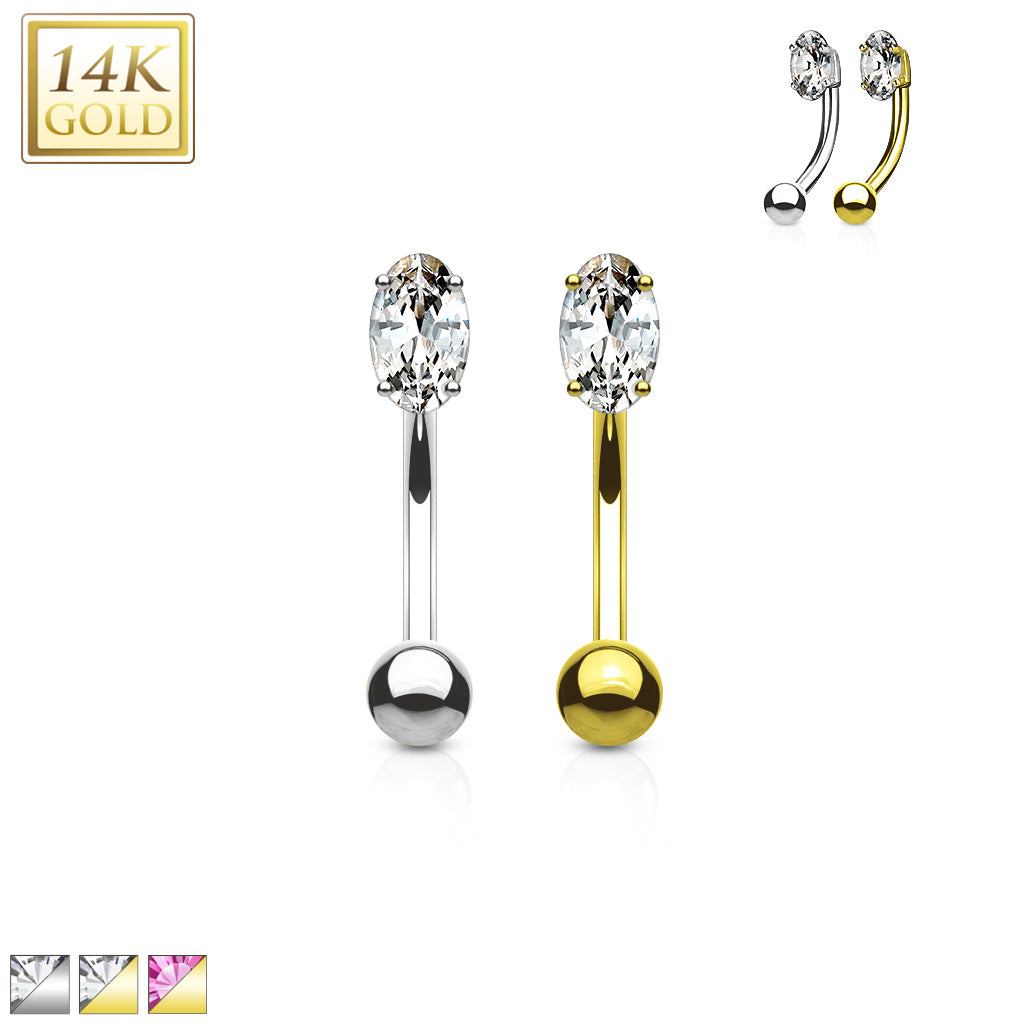 Oval cb 14Kt