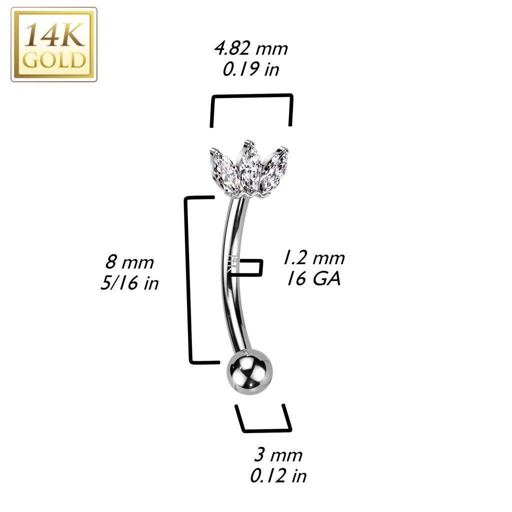 Clear marquise 14kt