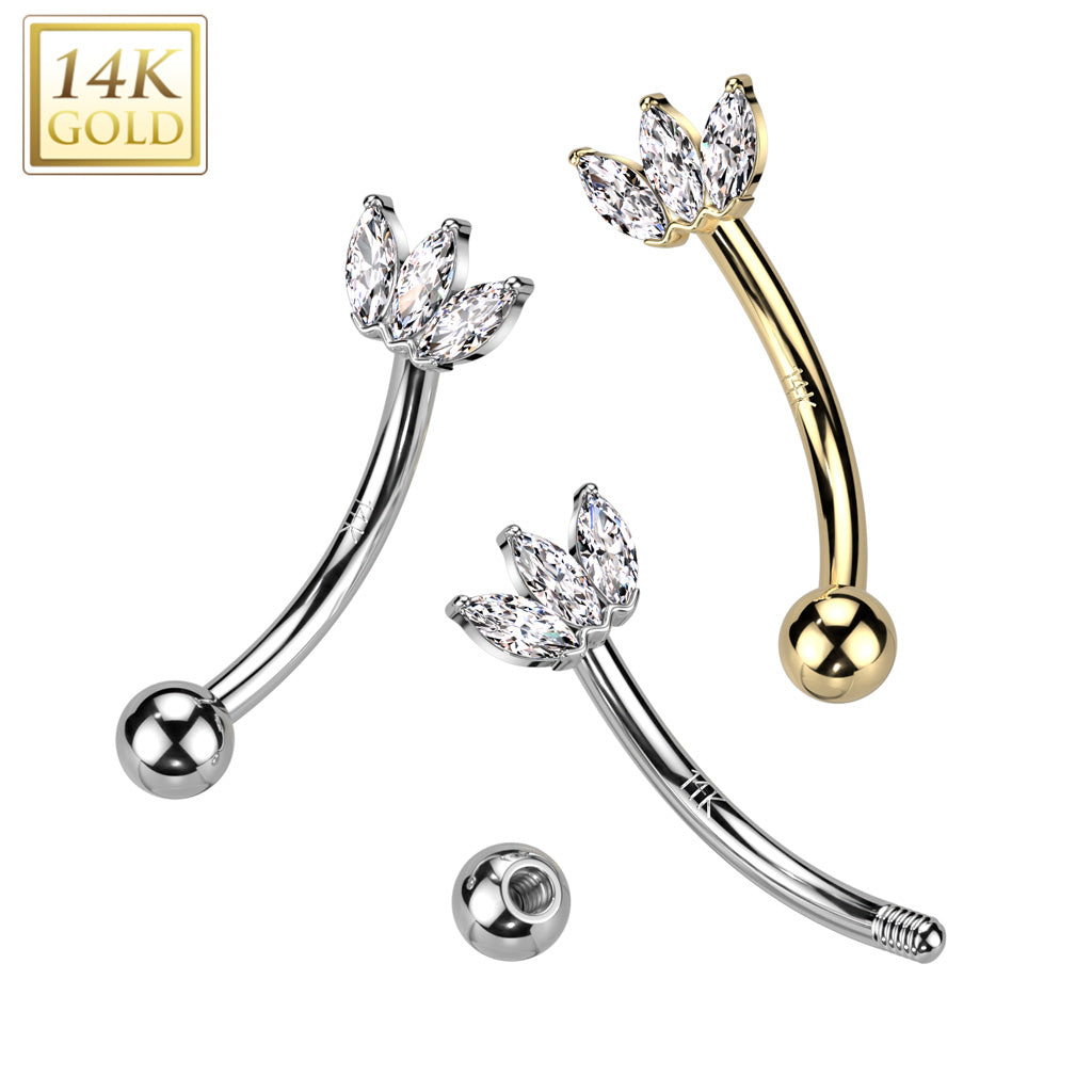 Clear marquise 14kt