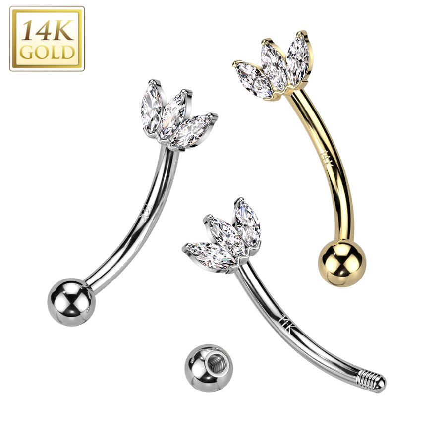 Clear marquise 14kt
