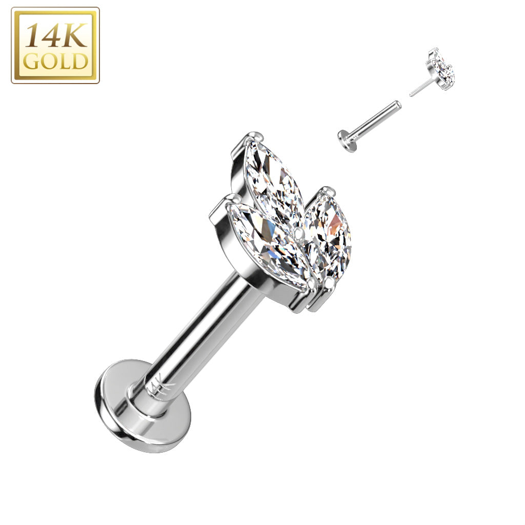 14K gold Marquise