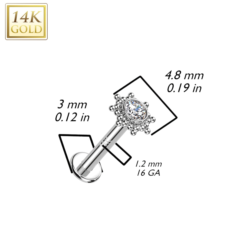 Orecchino a bottone fiorellino in oro 14kt