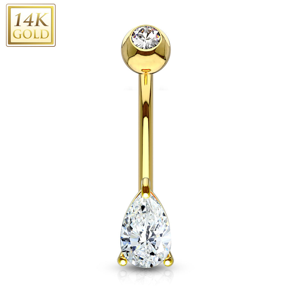 Tear ball navel 14Kt