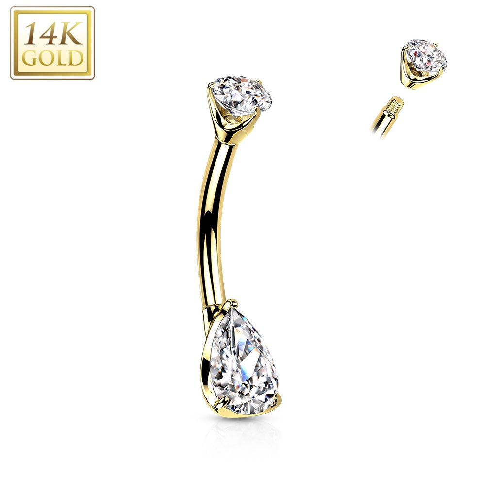 14Kt Teardrop Navel