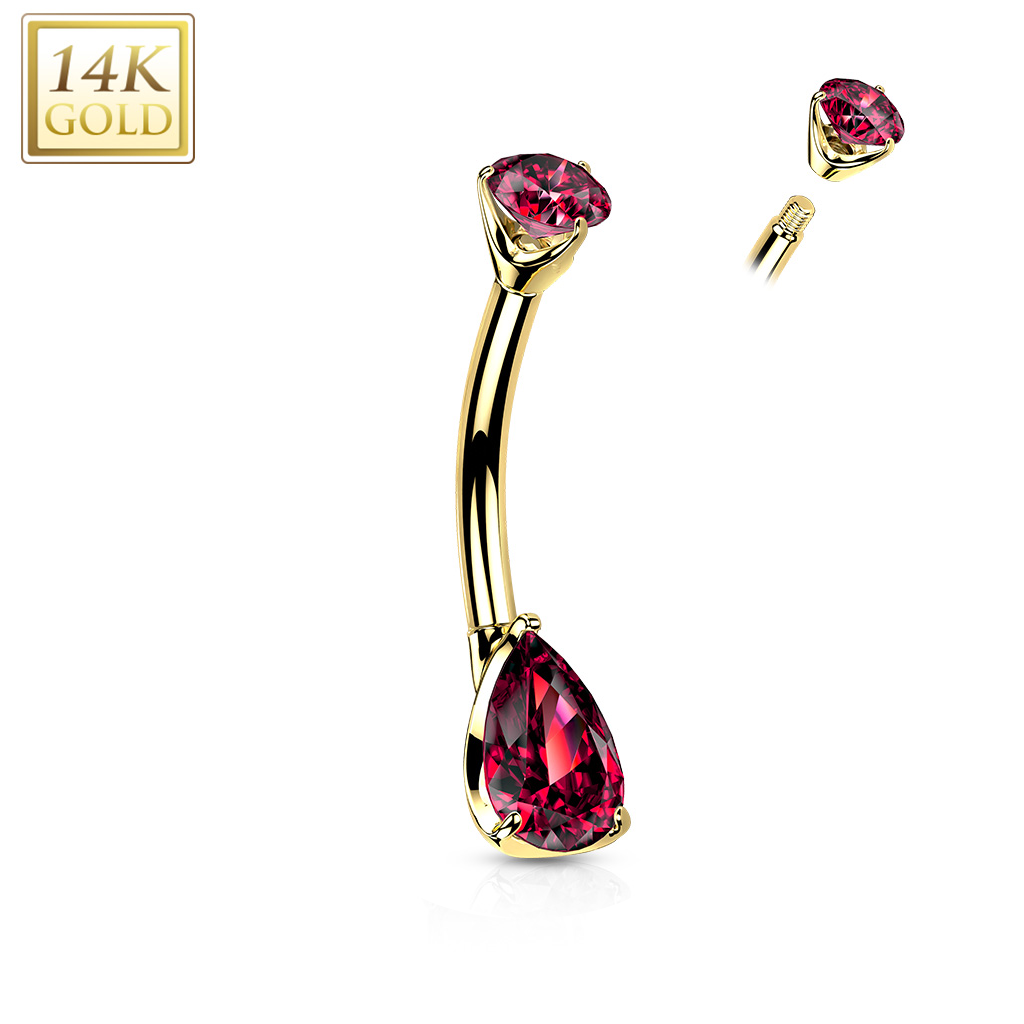 14Kt Teardrop Navel