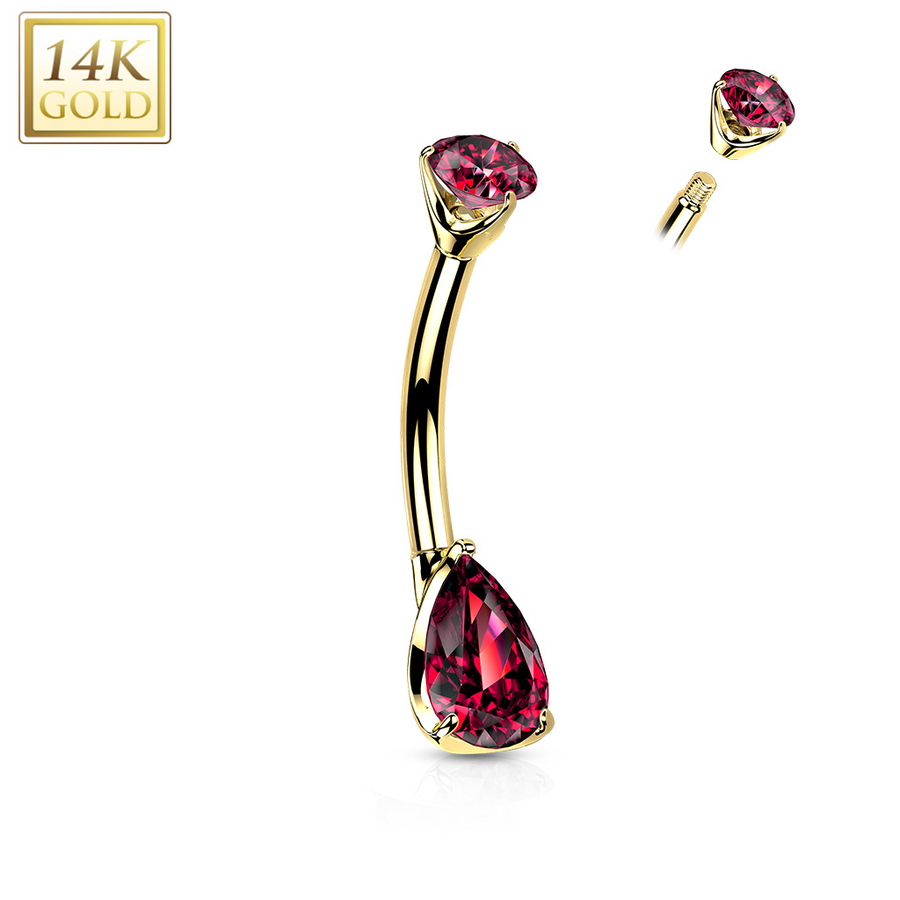 14Kt Teardrop Navel