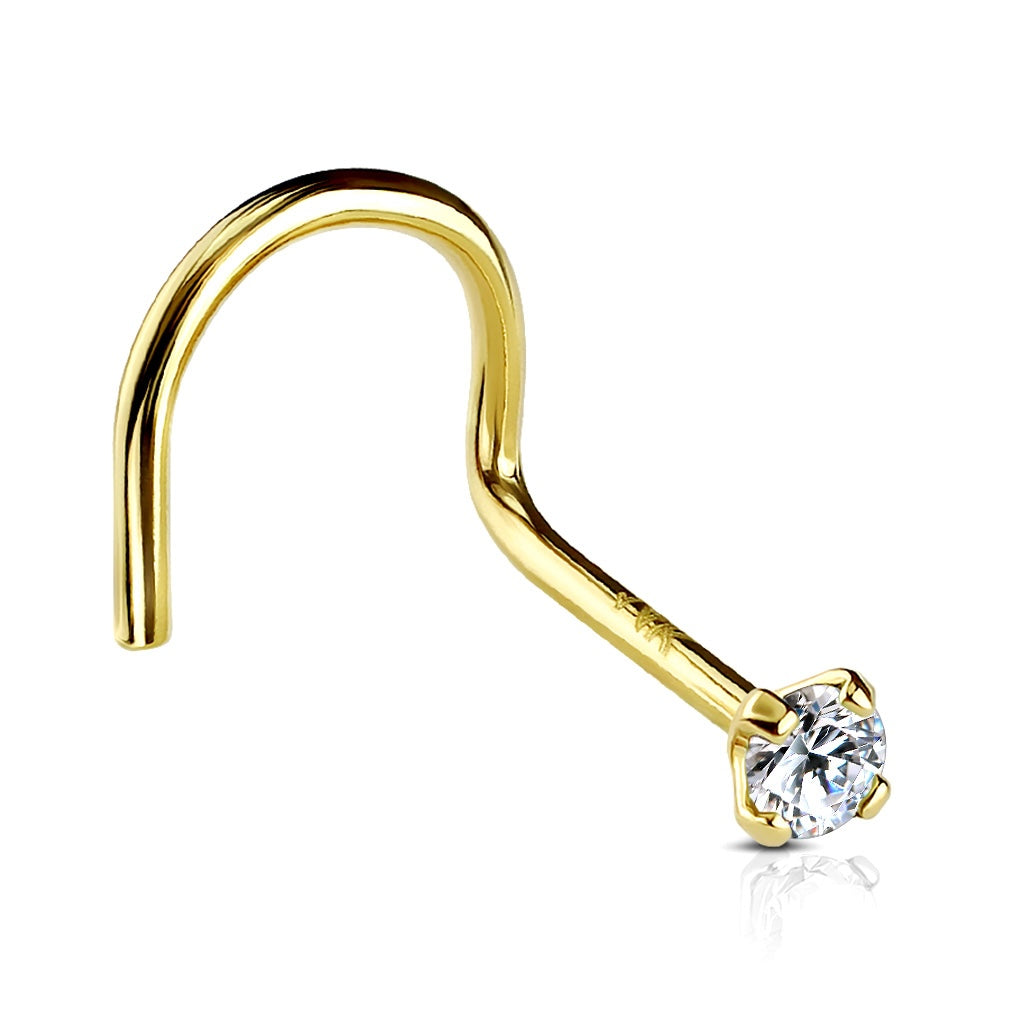 14K Gold Nose Screw