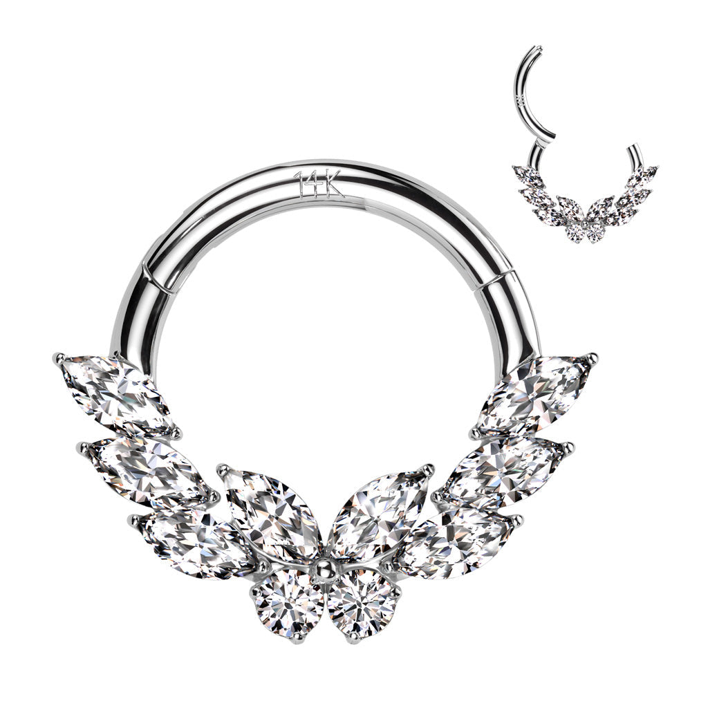 Angel clicker 14kt and zircons