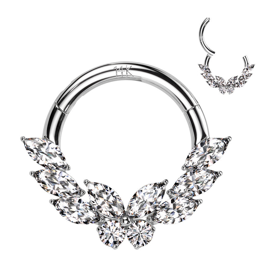 Angel clicker 14kt and cubic zirconia