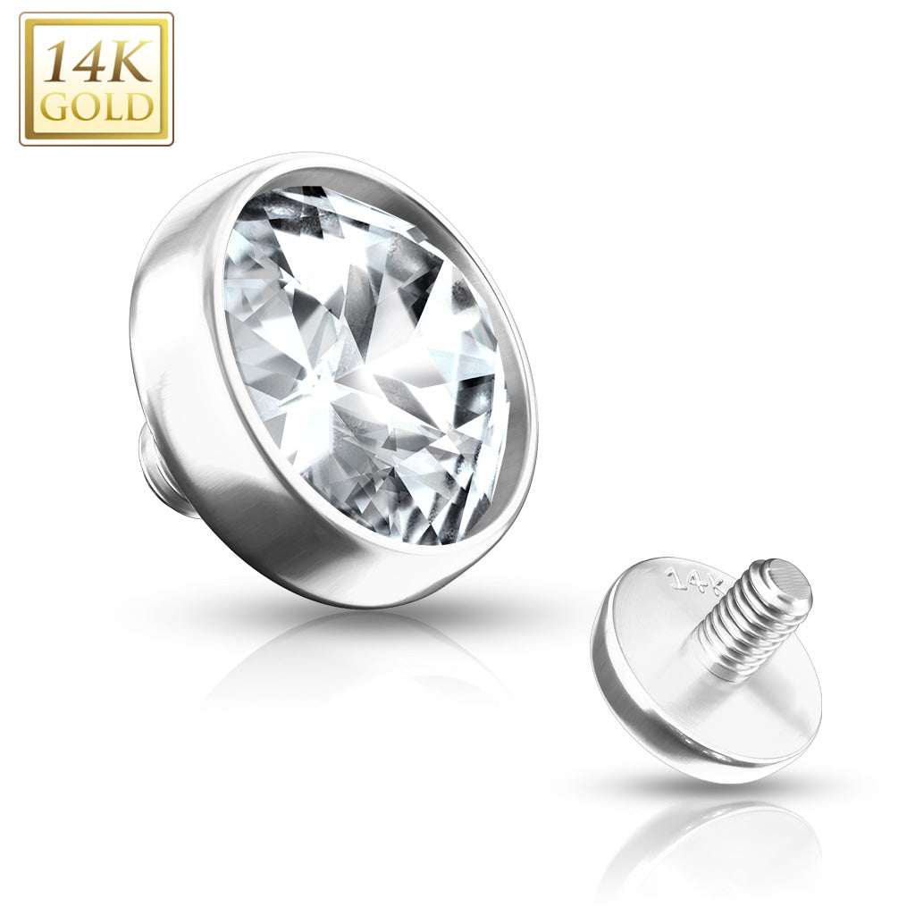 14kt Gold Basic Microdermal with Zircon