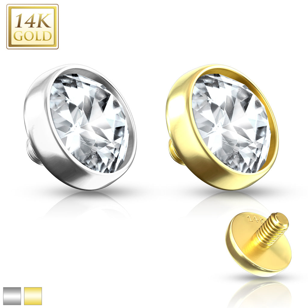 14kt Gold Basic Microdermal with Zircon