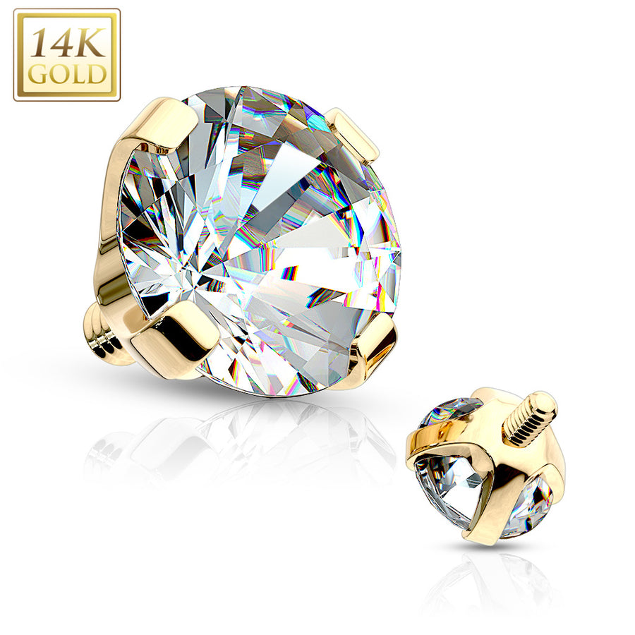 14kt gold solitaire pendant