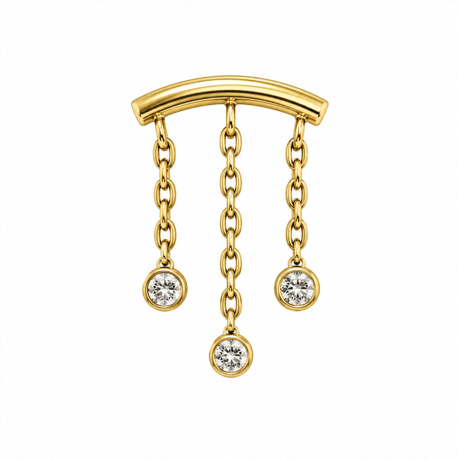 Arch triple chain drop 14Kt