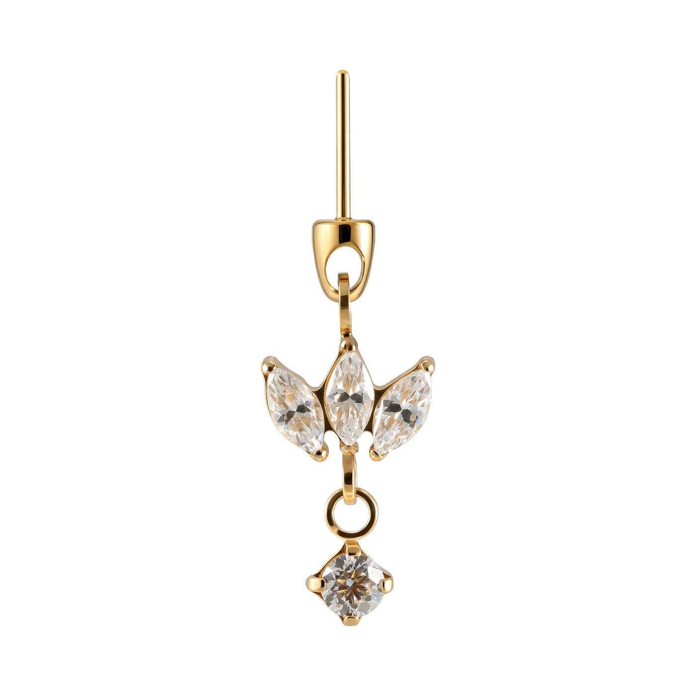 Vertical three marquise pendant