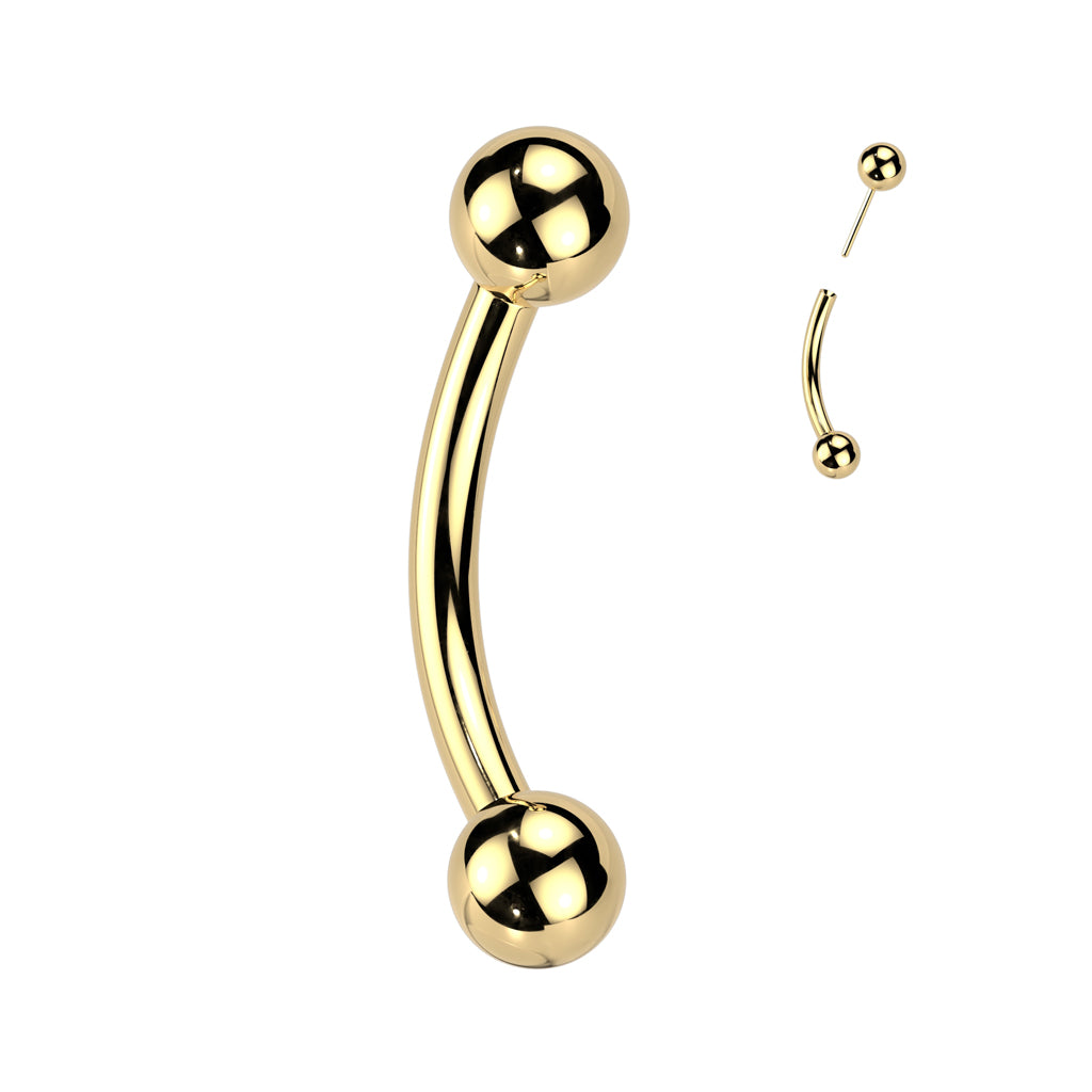 Curved barbell push-in